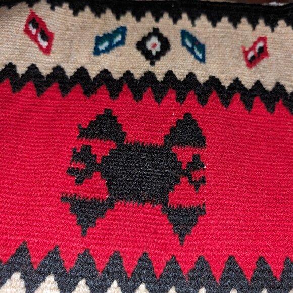 Vintage Handmade Navajo 11x16 Woven Kilim Carpet Aztec Southwestern Carpet Mat - Picture 2 of 5